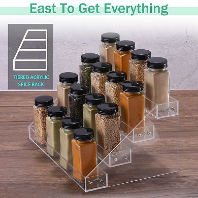 4 Tier Spice Organizer Shelf Seasoning Jar Rack Suitable for Kitchen Countertop 12.4"x8.46"x6.3"