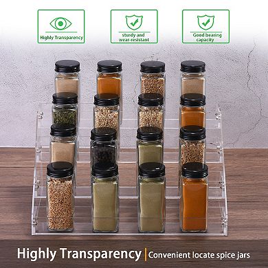 4 Tier Spice Organizer Shelf Seasoning Jar Rack Suitable for Kitchen Countertop 12.4"x8.46"x6.3"