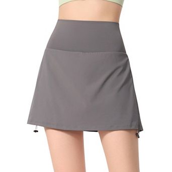Women's High Waist Athletic Skort with Side Drawdtring and Back Pocket