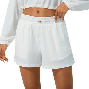 Women's High Waist Elastic Drawstring Casual Shorts with Relaxed Fit