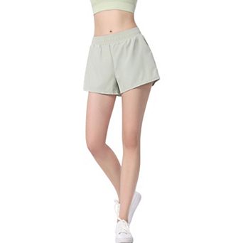 Women's Elastic Waist High Rise Athletic Shorts Lightweight Breathable Fabric