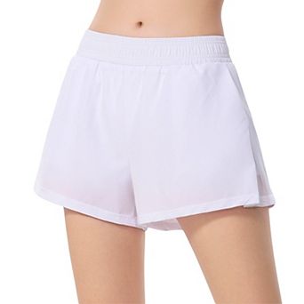 Women's Elastic Waist High Rise Athletic Shorts Lightweight Breathable Fabric