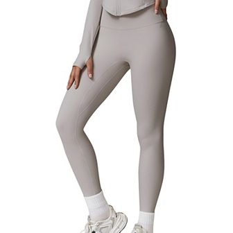 Women's High-Waisted Ribbed Fitness Leggings