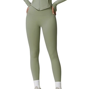 Women's High-Waisted Ribbed Fitness Leggings