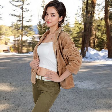 Women's Zip-Up Jacket with Embroidered Collar and Side Pockets