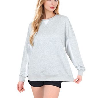 Women's Long Sleeve Oversized Crewneck Sweatshirt with Drop Shoulders