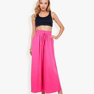 Women's High Waist Wide Leg Palazzo Pants With Drawstring Waist And Relaxed Fit