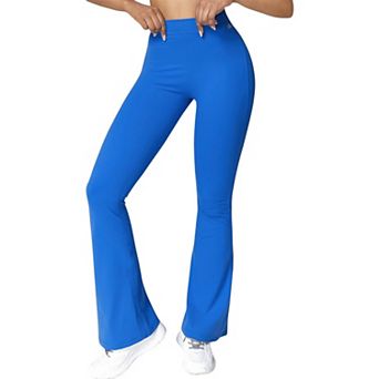 Women's High Waist Flare Leg Pants with Stretch Fabric