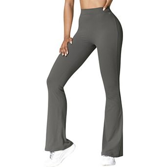 Women's High Waist Flare Leg Pants with Stretch Fabric