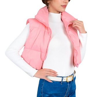 Women's Zip-Up Puff Vest Jacket with Cozy Design and Warmth