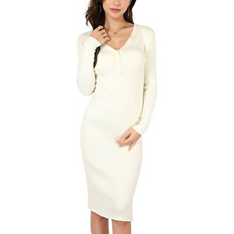 Women's 3/4 Sleeve Bodycon Dress with Sleek Fit and Elegant Design