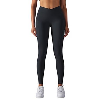 Women's Overlap V-Waist High-Waisted with Pockets Seamless Compression Tights