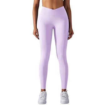 Women's Overlap V-Waist High-Waisted with Pockets Seamless Compression Tights