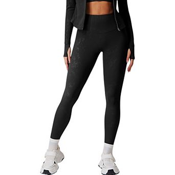 Women's High Waist Seamless Leggings with Subtle Textured Pattern
