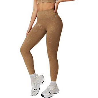 Women's High Waist Seamless Leggings with Subtle Textured Pattern