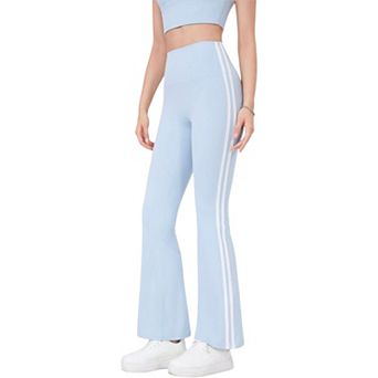 Women's High Waist Flare Legging Pants with Side Stripes