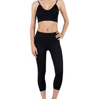 Women's High Waist 7/8 Length Seamless Yoga Leggings with Stretchy Fit