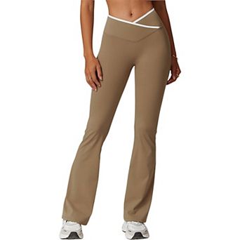 Women's High Waist Crisscross Yoga Pants Flare Leg for Active and Casual Wear