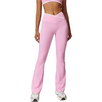 Women's High Waist Crisscross Yoga Pants Flare Leg for Active and Casual Wear