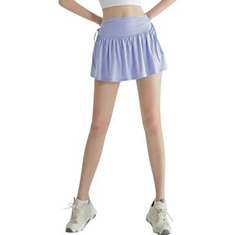 Women's High Waist Flared Active Skirt with Adjustable Drawstring Sides