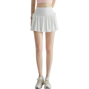Women's High Waist Flared Active Skirt with Adjustable Drawstring Sides
