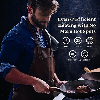 Alva Forest 4pc Carbon Steel Frying Pan Set -Naturally Nonstick & Non-Toxic