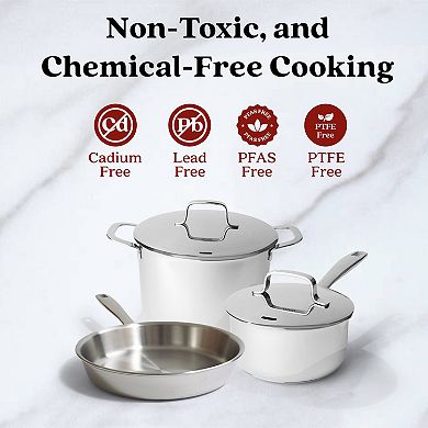 Alva Maestro 5pc Stainless Steel Cookware Set - Non-Toxic, Oven & Dishwasher Safe