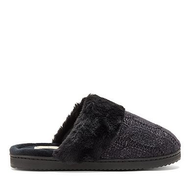 Dearfoams Cable Knit Women's Slip-On Scuff Slippers