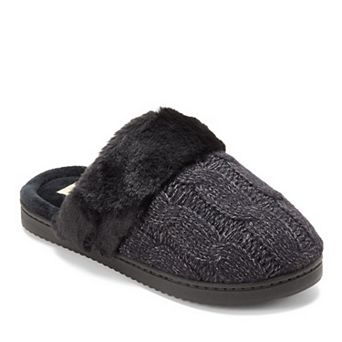 Dearfoams Cable Knit Women's Slip-On Scuff Slippers