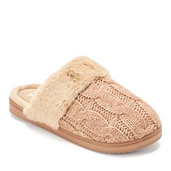 Dearfoams Cable Knit Women's Slip-On Scuff Slippers