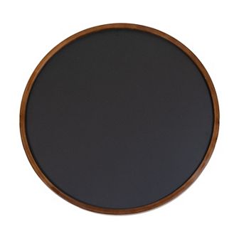 Sunnydaze Round Magnetic Wall Chalkboard with Rustic Brown Frame