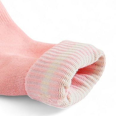 Women's Crew Socks 3-Pack with Athletic Stripe Design and Non-Slip Grips