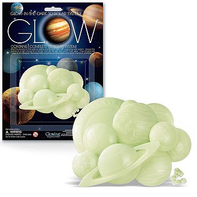 4M: Glow 3D Solar System Stick-On Glow-in-Dark Ceiling Kids Room Decor Set