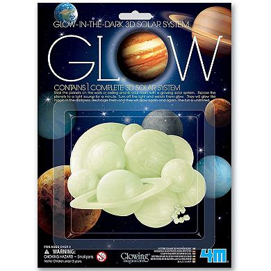 4M: Glow 3D Solar System Stick-On Glow-in-Dark Ceiling Kids Room Decor Set
