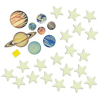 4M: Glow Planets & Nova Stars 20 Glow-in-Dark Stick-Ons Wall & Ceiling Decor