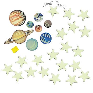 4M: Glow Planets & Nova Stars 20 Glow-in-Dark Stick-Ons Wall & Ceiling Decor