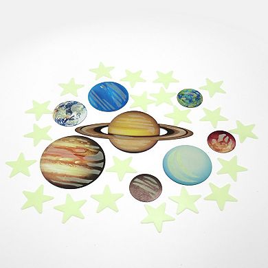 4M: Glow Planets & Nova Stars 20 Glow-in-Dark Stick-Ons Wall & Ceiling Decor