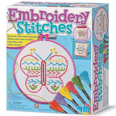 4M: Easy-To-Do Embroidery Kit Learn 10 Skills All-In-1 DIY Craft Set