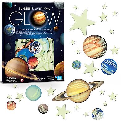 4M: Glow Planets & Supernova 100 Glow-in-Dark Stick-Ons Wall & Ceiling Decor