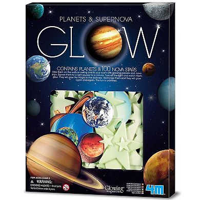 4M: Glow Planets & Supernova 100 Glow-in-Dark Stick-Ons Wall & Ceiling Decor