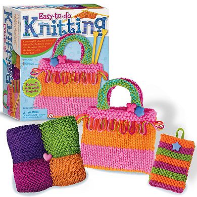 4M: Easy-To-Do Knitting Kit Learn 2 Yarn Projects All-In-1 DIY Set