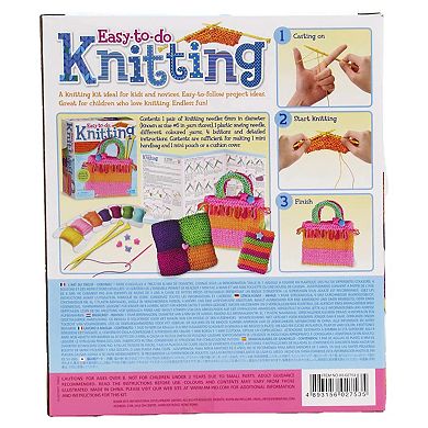 4M: Easy-To-Do Knitting Kit Learn 2 Yarn Projects All-In-1 DIY Set