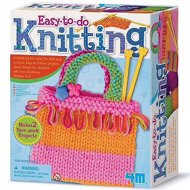 4M: Easy-To-Do Knitting Kit Learn 2 Yarn Projects All-In-1 DIY Set