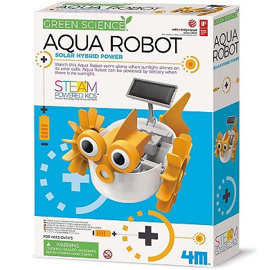 4M: Green Science Aqua Robot DIY Solar & Battery Power Swimming Fish Toy