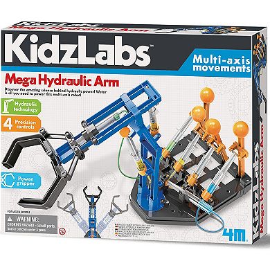 4M: KidzLabs Mega Hydraulic Arm DIY Water-Powered 18" Robotic Arm Kit