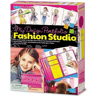 4M: KidzMaker Fashion Studio Design & Draw Outfits Arts & Craft Set