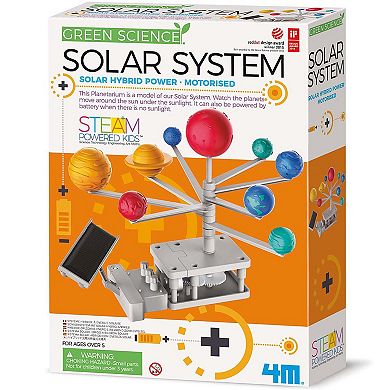 4M: Green Science Solar System Solar & Battery Power DIY Rotating Planetarium