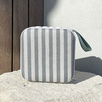 SUNNYLiFE The Vacay Olive Stripe Portable Travel Speaker