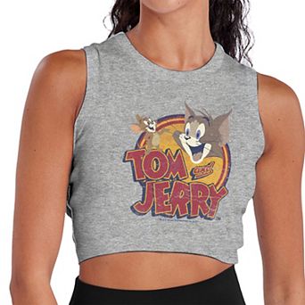 Juniors' Tom and Jerry Vintage Water-Worn Cropped Tank