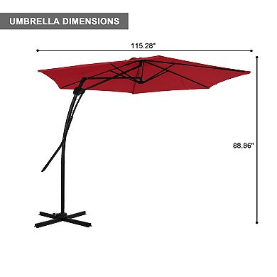 Mondawe 10 ft. Square Cantilever Outdoor Hexagon Offset Patio Umbrella Market Umbrella